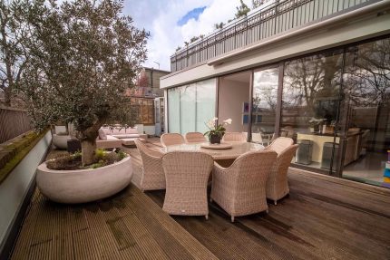 Roof Terrace Designer Kensington Chelsea Beautiful Elegance Hard Wood Decking Builders Plants Outdoor Space