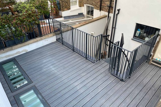 Book a consultation near me with specialist Roofer Builders in London for flat roof replacement or conversion into roof top terrace or balcony, even a Green Roof Garden, Sika Roof Systems composite decking, lets create that special outdoor space, contact London Roof Gardens today.