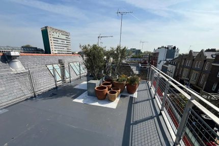 Flat Roof Conversion Builders Contractors Notting Hill Composite Decking Metal Railings 360 Views