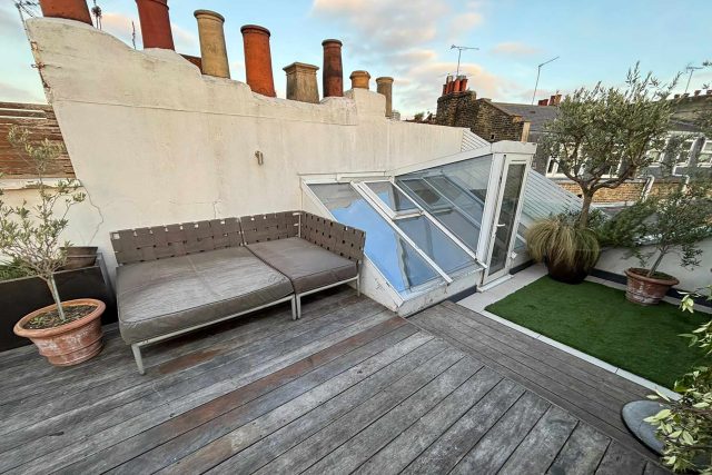 Balcony Roof Garden Terrace Pimlico London Decking Tiles, The project commenced with the careful removal of all existing decking.
