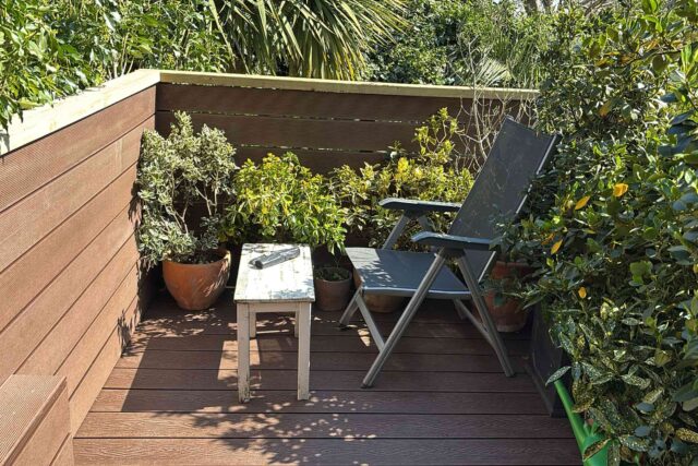 Flat Roof Terrace Renovated Refurbished Brown Decking Richmond Specialist Builders Contractors
