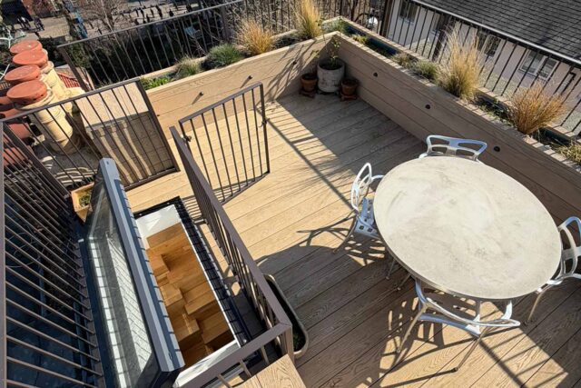 Flat Roof conversion company West Hampstead London garden terrace builders, completed contemporary terrace conversion and refurbishments.