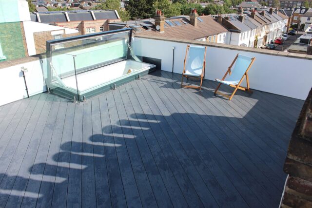 Flat roofer roof garden builders little Venice Maida Vale London we converted an underutilized butterfly roof into a functional terrace.