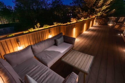 Modern Highbury rooftop garden featuring premium millboard timber decking by builders.